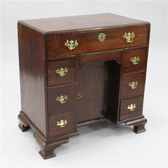 A George III mahogany kneehole desk, W.2ft 5.5in.